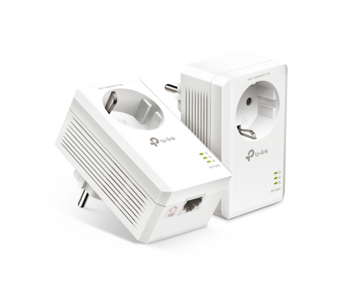 TP-Link AV1000 Gigabit Powerline Adapter Kit mit Steckdose - 2 Stück