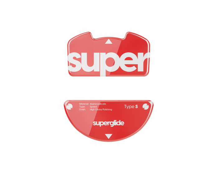 Superglide Glas Skates für Razer Viper V3 Pro - Rot