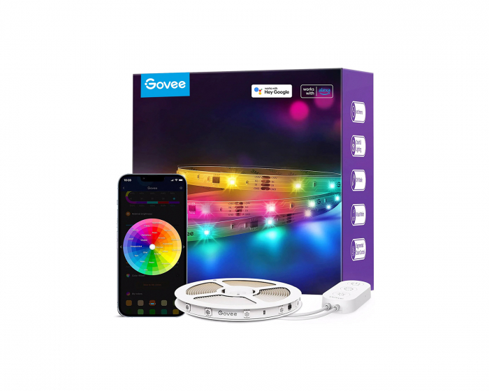 Govee RGB Smart Wi-Fi & Bluetooth LED Strips - 10m