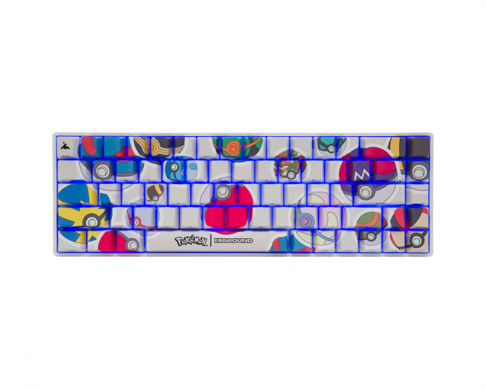 Higround Pokémon Base 65 Hotswap-Gaming-Tastatur - ANSI - Poké Ball Sticker [White Flame]