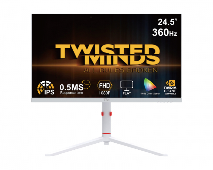 Twisted Minds Artic Pro Series 24” FHD, 360Hz, Fast IPS, 0.5ms, HDR400 Gaming Monitor