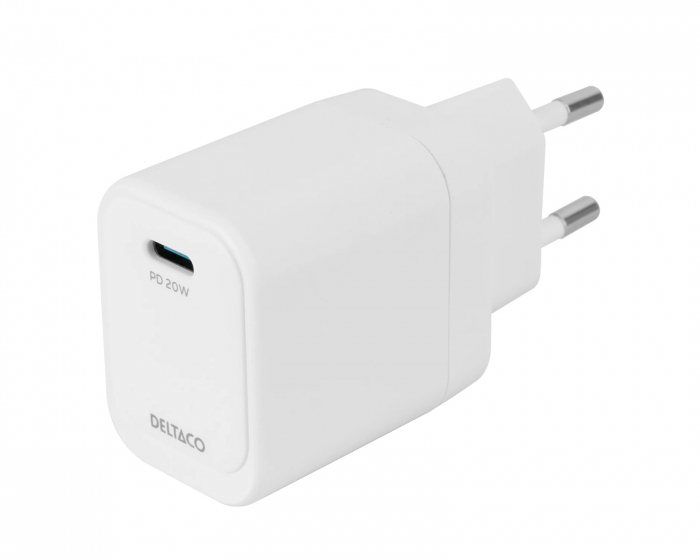 Deltaco 20W USB-C Wandladegerät - Weiß