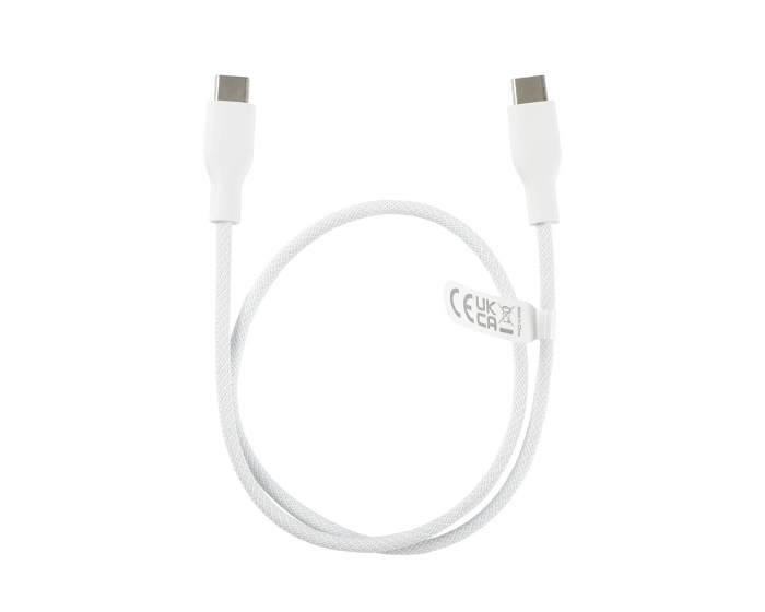 Deltaco 60W USB-C zu USB-C Ladekabel - Weiß - 0.5 m