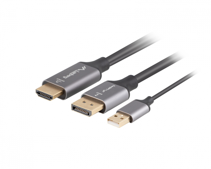 Lanberg HDMI auf DisplayPort Kabel 4K Schwarz - 1m