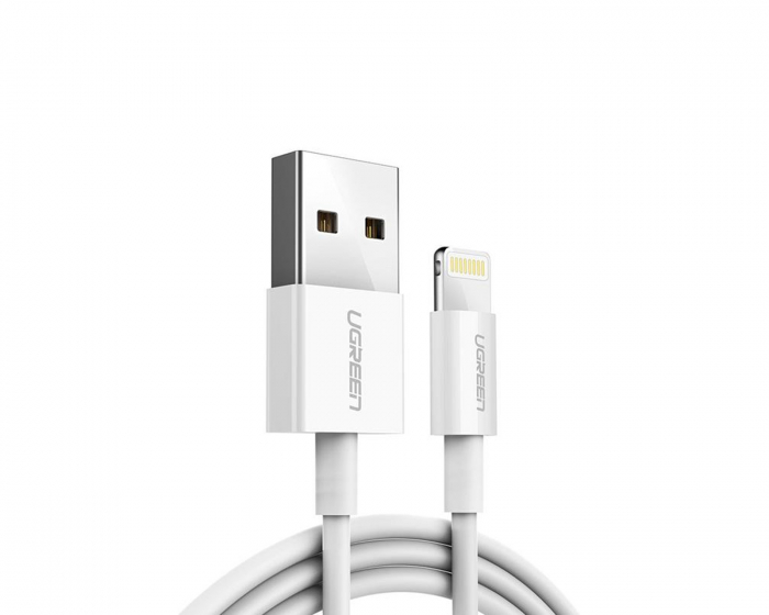 UGREEN USB-A zu Lightning Kabel mit vernickeltem ABS-Gehäuse 2 m - Weiß