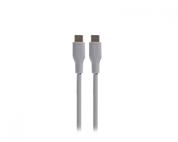 Deltaco USB-C Ladekabel 60W Silikon - Grau - 1,5m