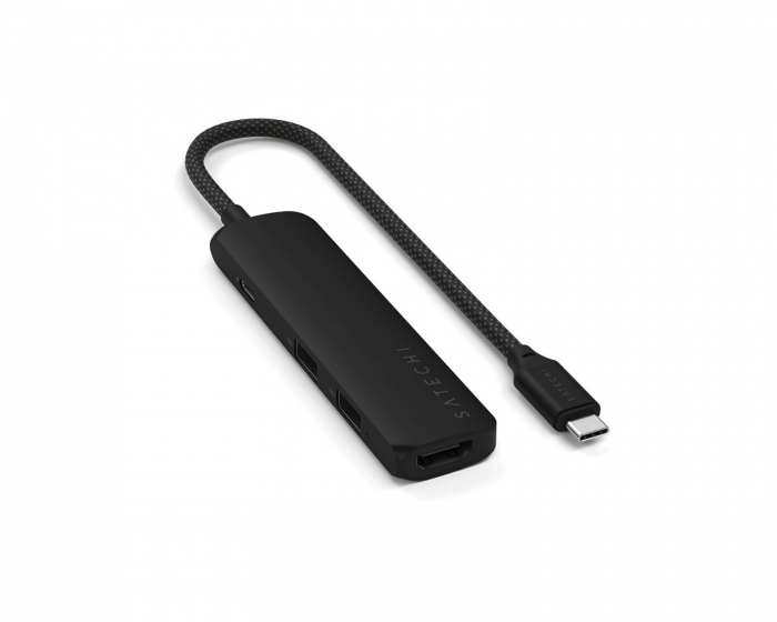 Satechi 4-in-1 USB-C Slim Multiport Adapter 4K HDMI - Schwarz