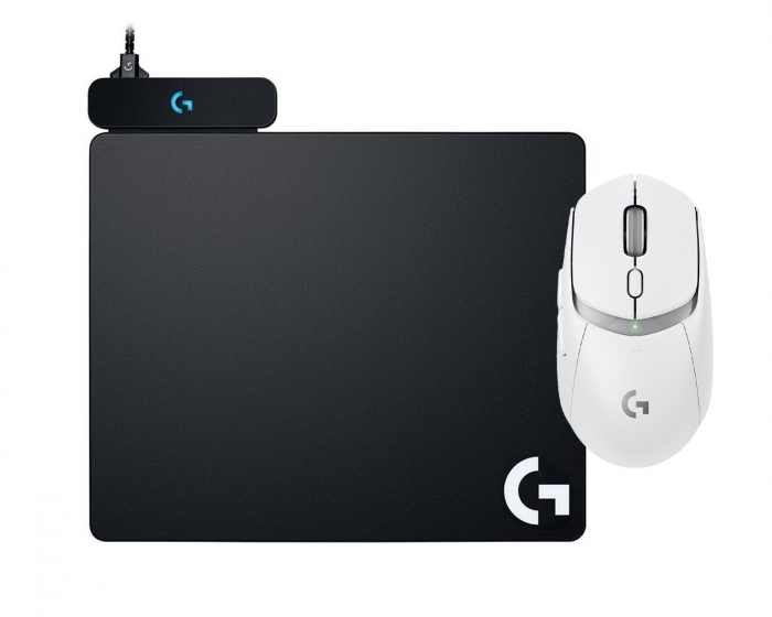 Logitech G309 Lightspeed Kabellos Gaming-Maus x G PowerPlay Mauspad mit kabelloses Laden - Weiß